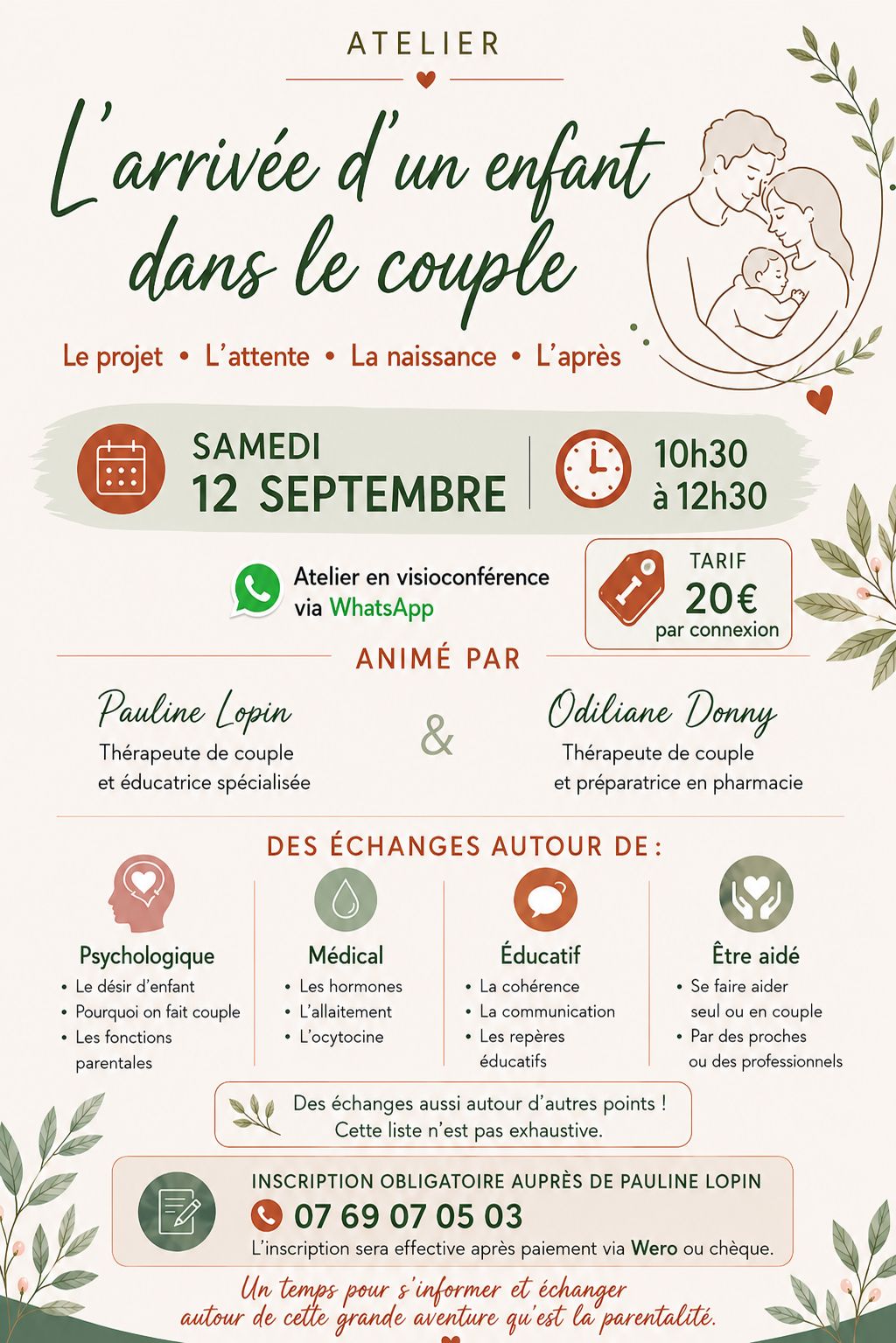 Atelier autour de l'arrivée de l'enfant dans le couple